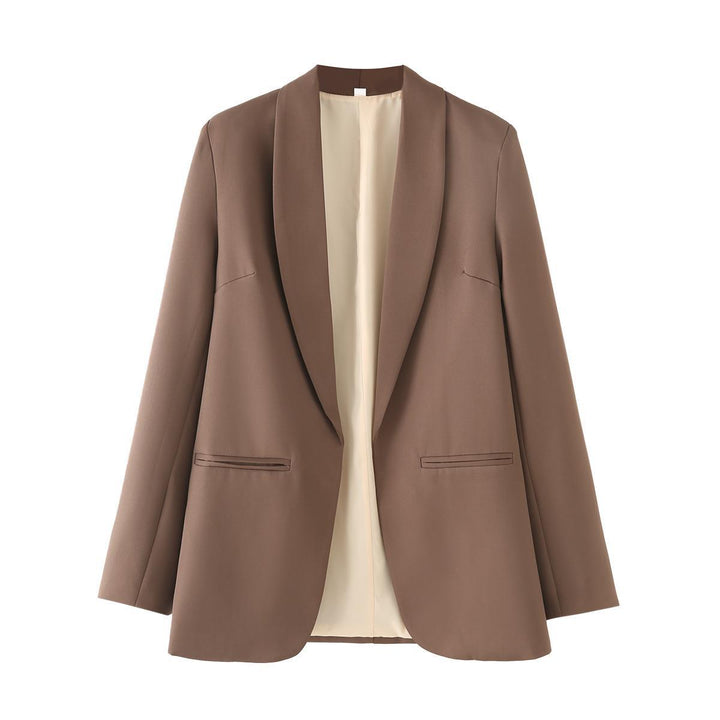 Damen Eleganter Blazer mit sanften Schultern und luxuriösem Innenfutter Drune