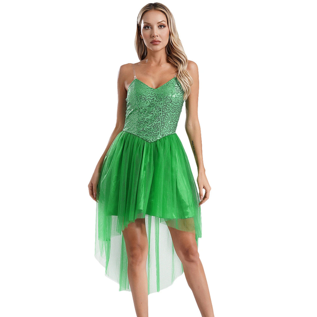 Damen Kostümkleid mit schimmerndem Tüllrock und filigranen Flügeln Drune