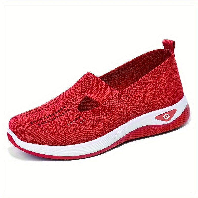 Damen nan leichte atmungsaktive Slip-On Sneaker mit elastischem Strickoberteil und orthopädischer Komfortsohle Drune