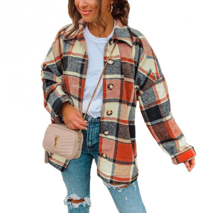 Damen Karierte Flanelljacke Drune