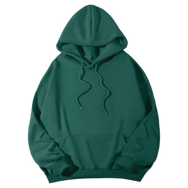 Unisex Oversize-Fleece-Hoodie mit tiefer Schulter, Kängurutasche und breitem Rippbund Drune