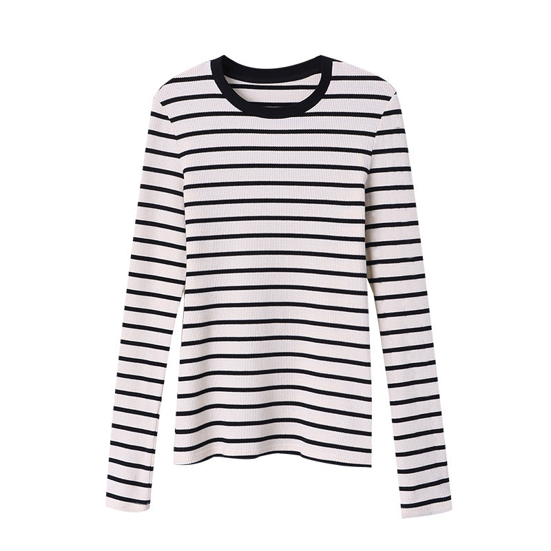 Damen Langarmshirt mit gestreiftem Design und weichem Stoff Drune