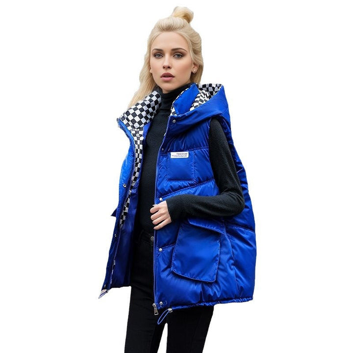 Damen gesteppte Winterweste mit verstellbarer Kapuze und praktischen Taschen Drune