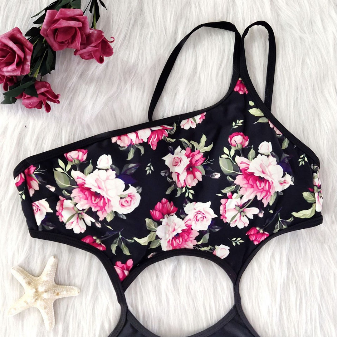 Damen Einteiler-Badeanzug mit floralem Druck Drune