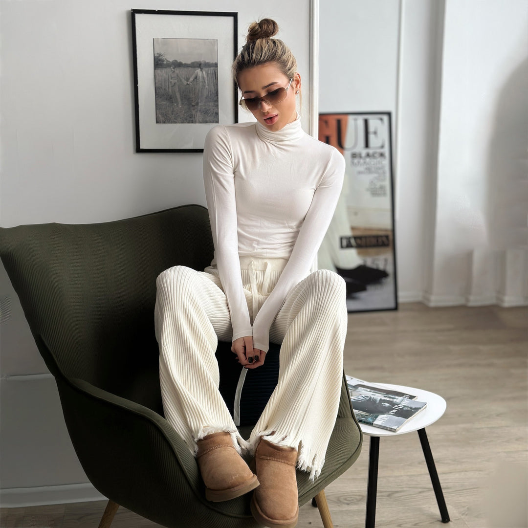 Damen Lederjacke mit lässigem Schnitt und elastischen Bündchen Drune