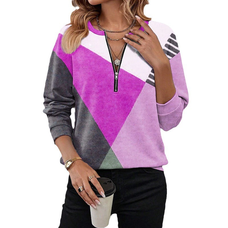 Damen Sportlicher Pullover mit Reißverschluss Drune