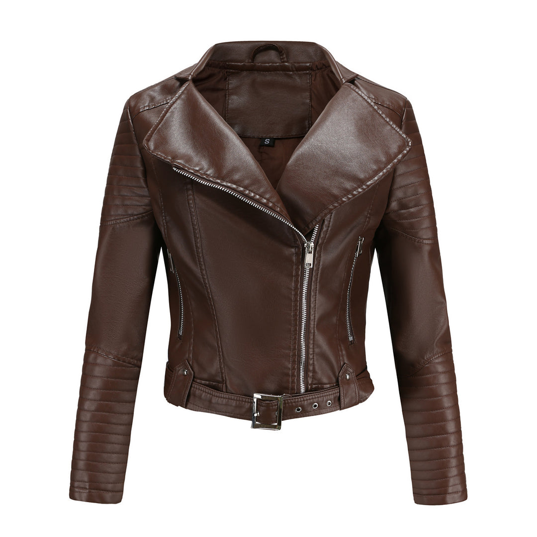Damen modische Bikerjacke mit stylischem Steppmuster und attraktiven Reißverschlussdetails Drune
