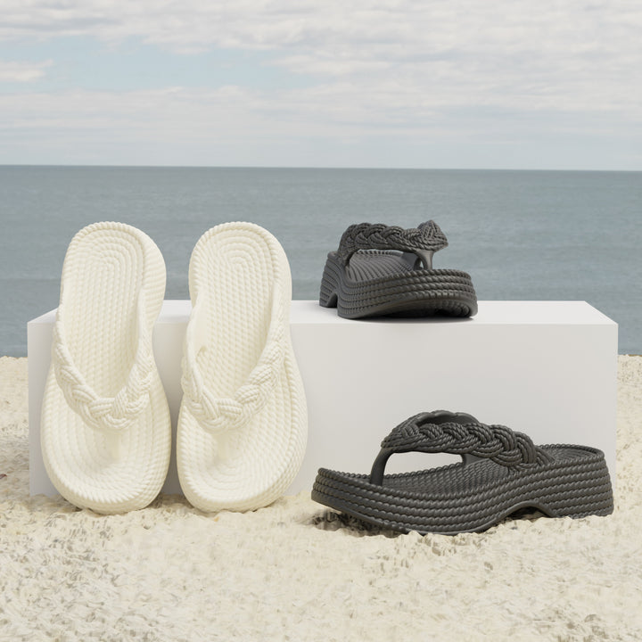 Damen Flip-Flops mit geflochtenem Riemen Drune