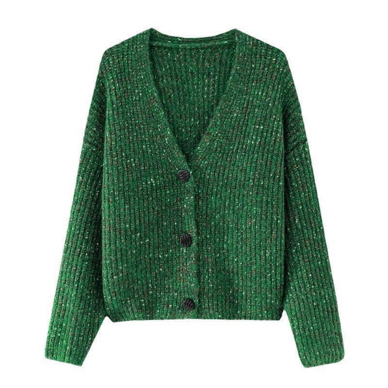 Damen Kuscheliger Grobstrick-Cardigan mit Knopfdetail und weitem Schnitt Drune