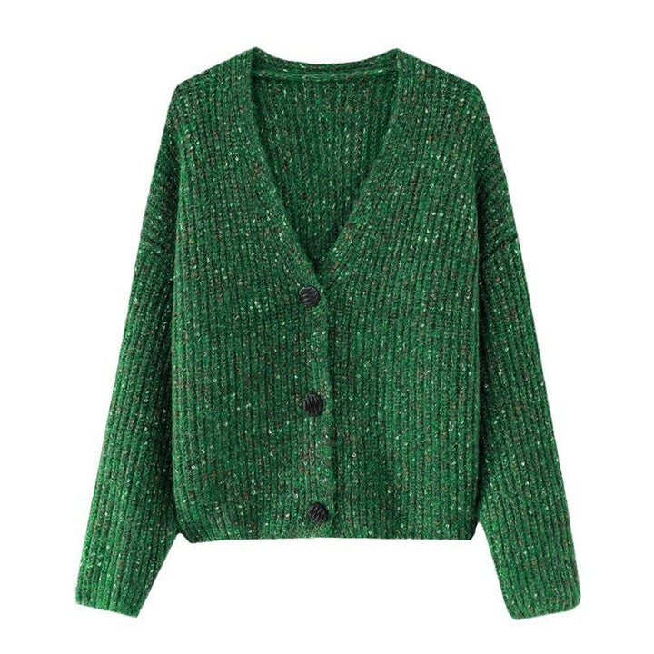 Damen Kuscheliger Grobstrick-Cardigan mit Knopfdetail und weitem Schnitt Drune