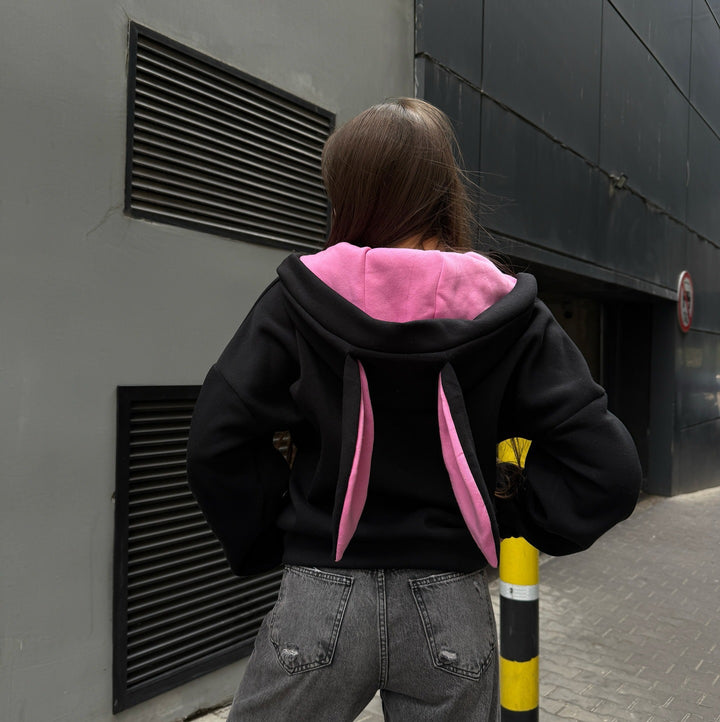 Damen Kapuzenjacke mit tierischen Ohren Drune
