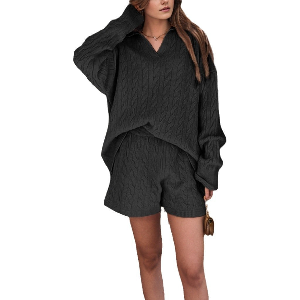Damen bequeme Strickoberteil mit lässigem Schnitt und hochwertigen Details Drune