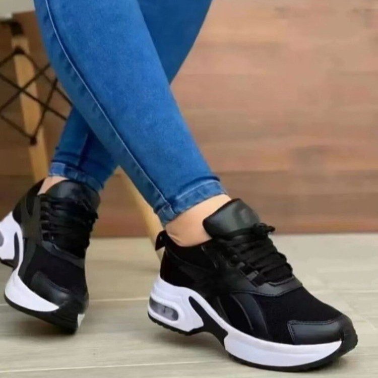 Damen Sportliche Sneakers mit atmungsaktivem Mesh-Obermaterial und dämpfender Sohle Drune