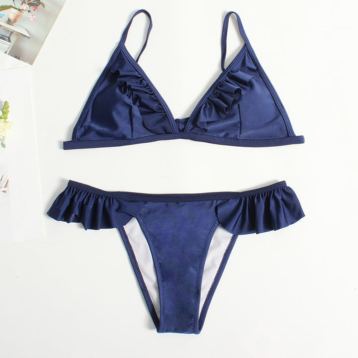 Damen Triangel-Bikini mit Rüschen Drune