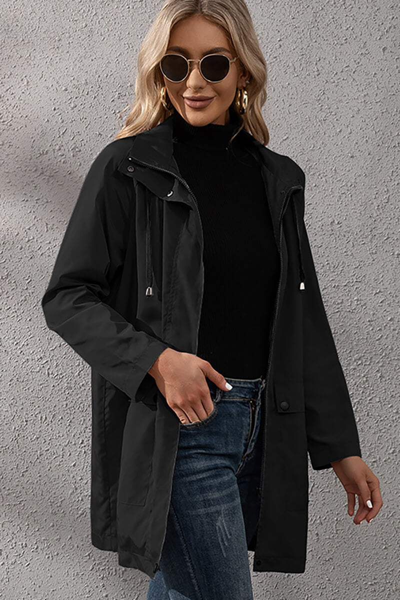 Drune | Kapuzen-Regenjacke - Verstellbare Taille - Wasserabweisend - Legere Oberbekleidung