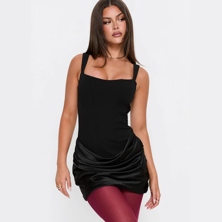 Damen Figurbetontes Minikleid mit raffinierten Rüschendetails Drune