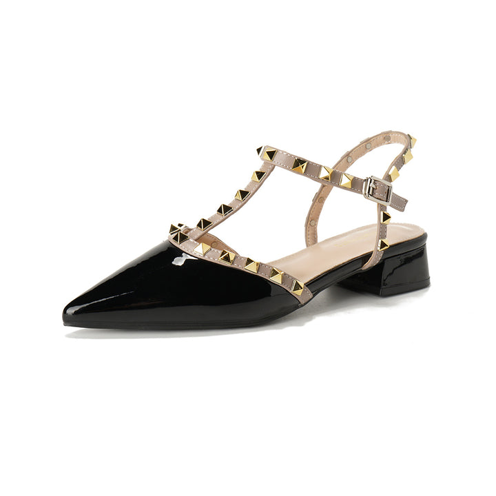 Damen Slingback Pumps mit dekorativen Nieten und komfortablem Blockabsatz Drune