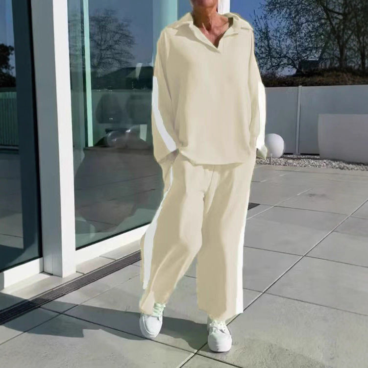 Damen entspannter Freizeitanzug mit Hemd und weiter Hose Drune