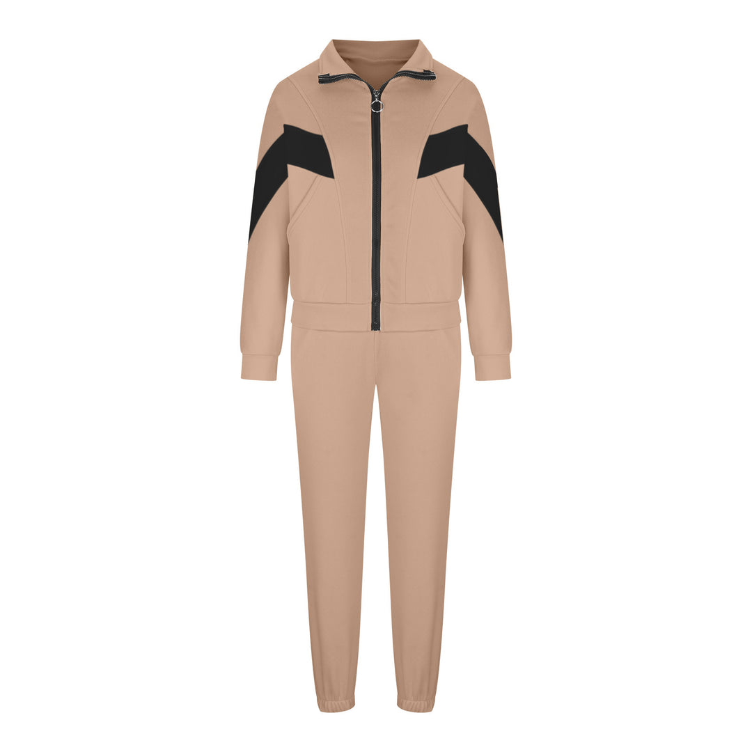Damen nan athletisches Trainingsset mit Ring-Zipper, eingesetzten Taschen und kontrastierenden Arm-Panels Drune