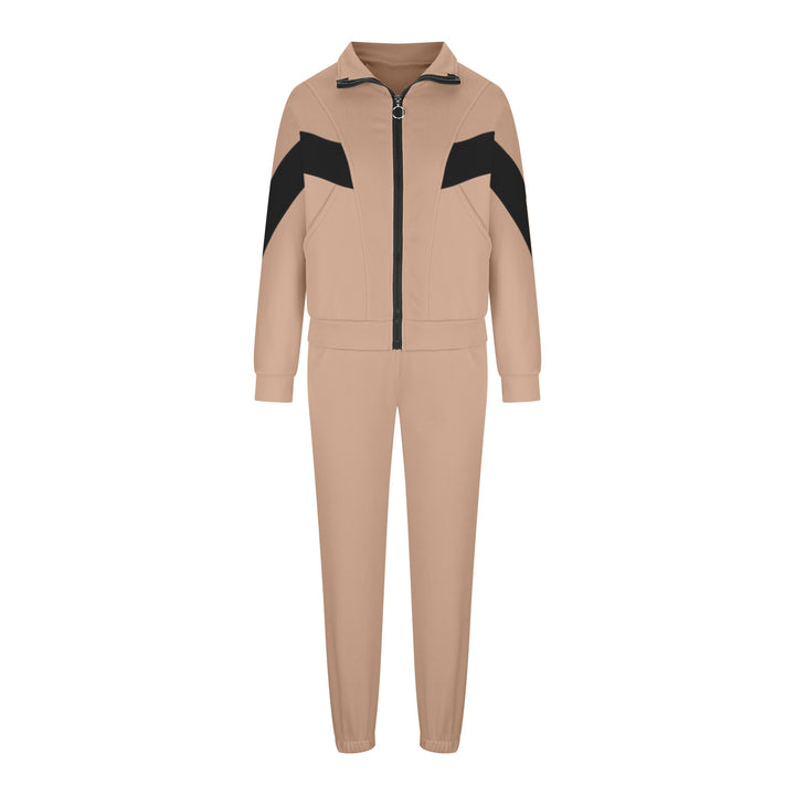 Damen nan athletisches Trainingsset mit Ring-Zipper, eingesetzten Taschen und kontrastierenden Arm-Panels Drune