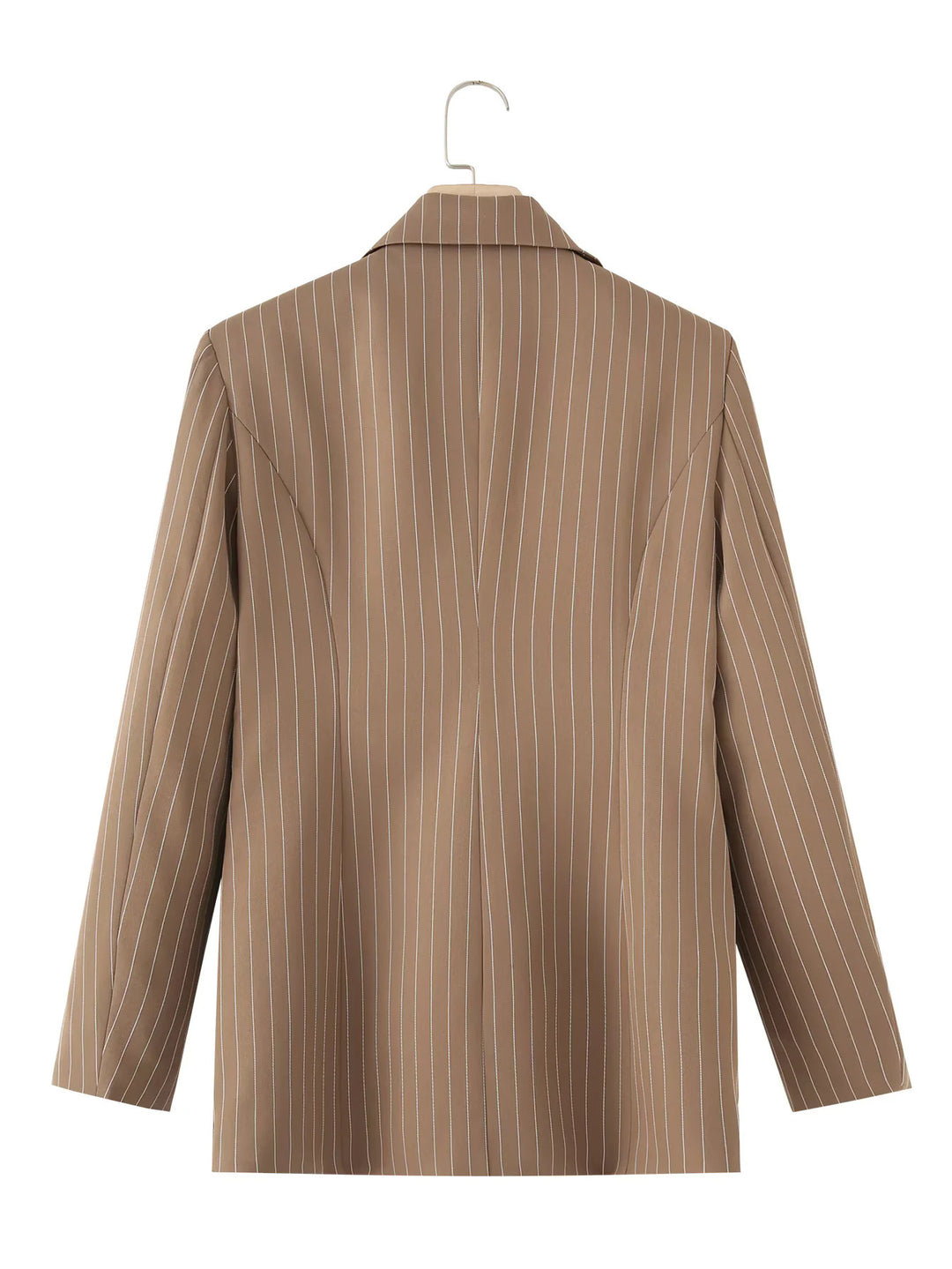 Damen modische Blazerjacke mit asymmetrischem Kragen und eleganten Nadelstreifen Drune