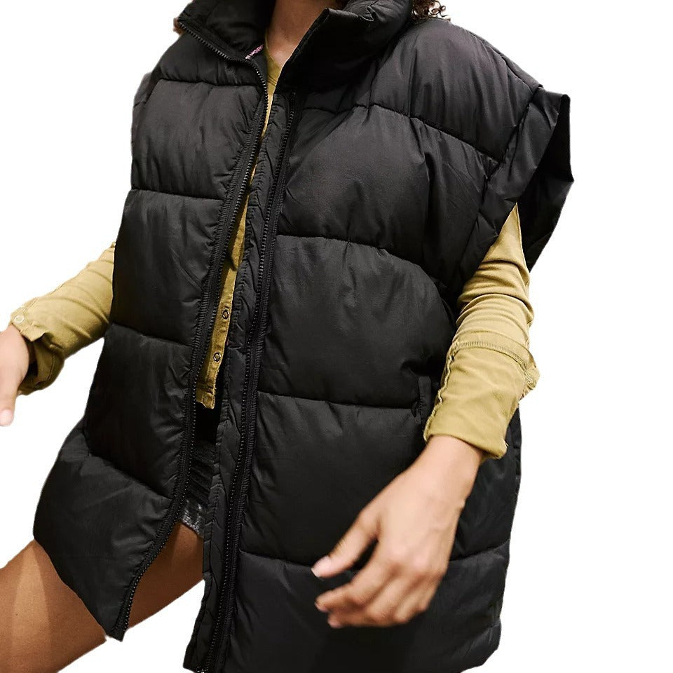 Damen Wattierte Steppweste mit hohen Kragen und praktischen Taschen Drune
