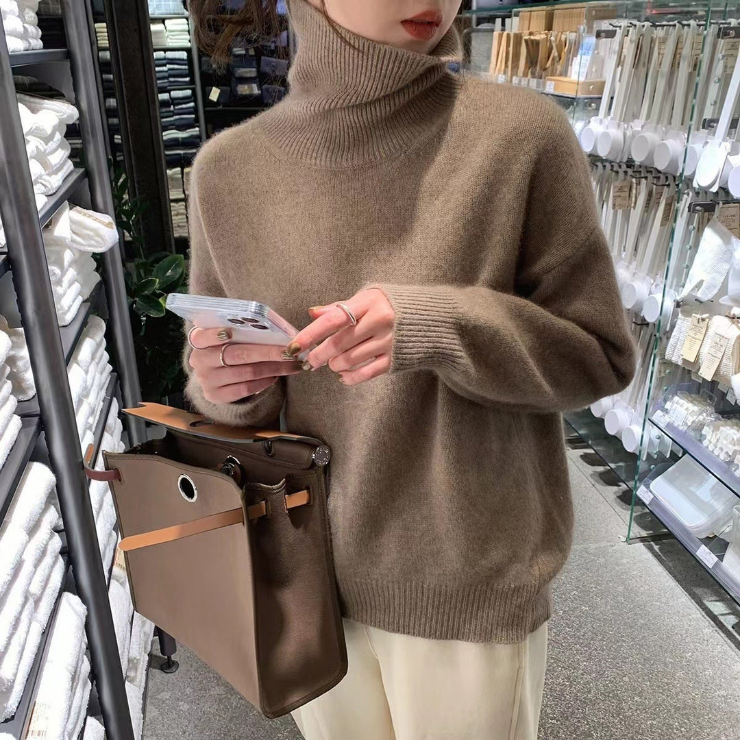 Damen Kuscheliger Rollkragenpullover aus hochwertigem Strick Drune