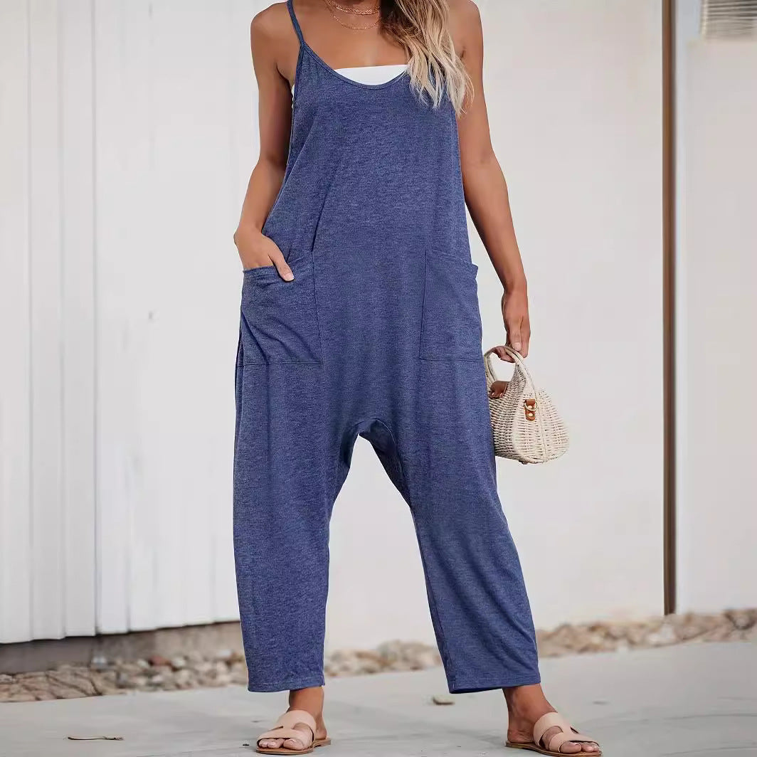 Damen Bequemer Strampelanzug mit Taschen Drune