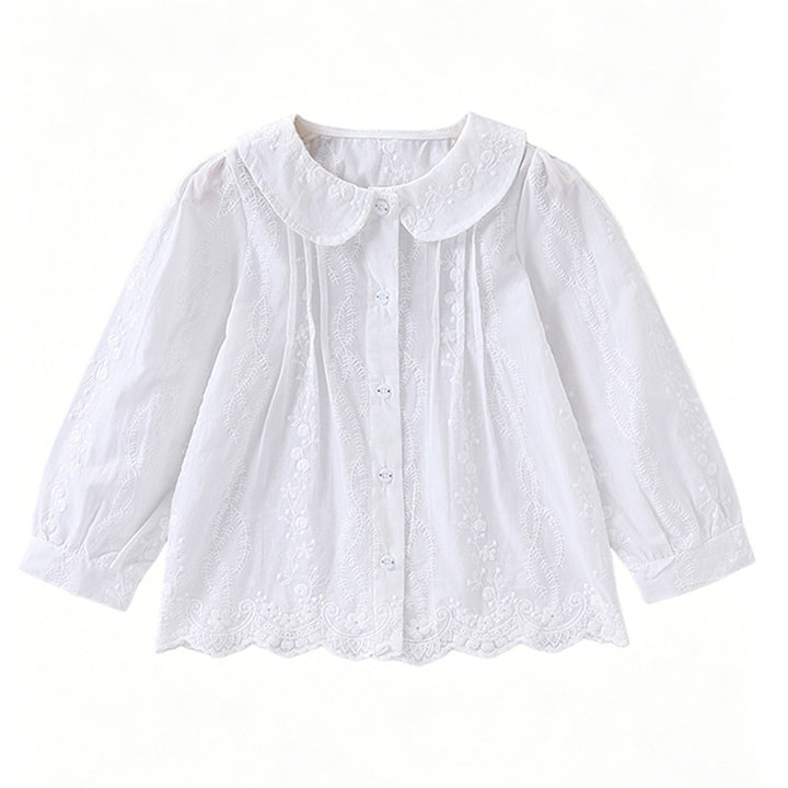 Mädchen elegante Bluse mit floralen Verzierungen Drune