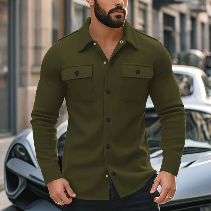Herren Utility Hemdjacke im modernen Layering-Stil mit praktischen Brusttaschen Drune