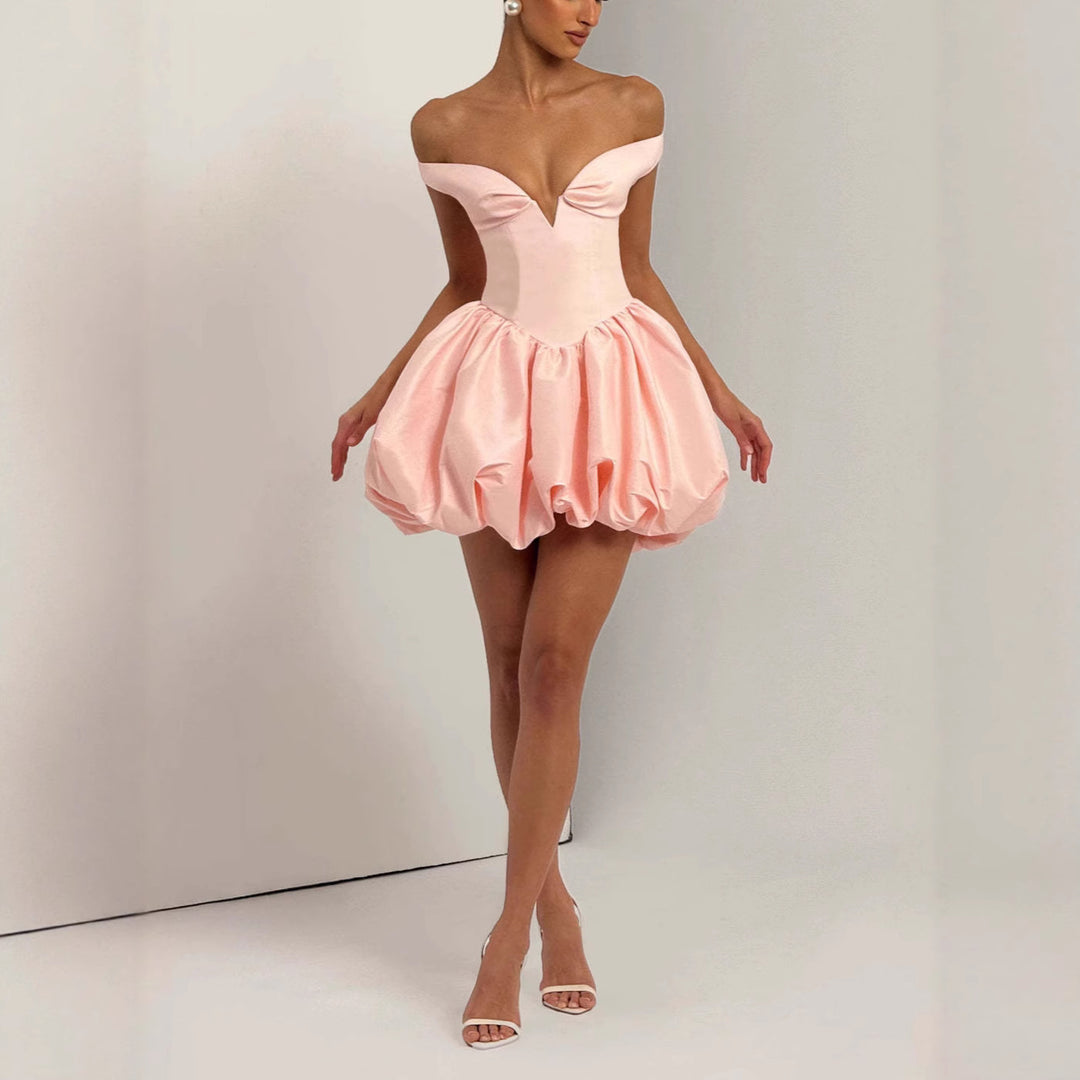 Damen Elegantes Ballkleid mit schulterfreiem Ausschnitt und voluminösem Rock Drune