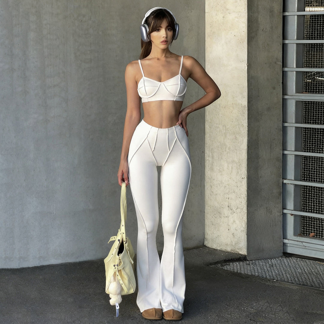 Damen Modische Flared Pants aus innovativem Stretch-Material Drune