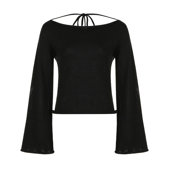Drune | Knitted sweater with bell sleeves and lace
