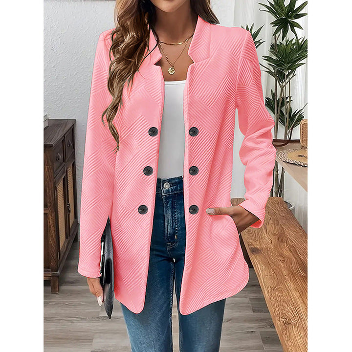 Damen klassischer Blazer mit strukturiertem Design und modernen Knopfdetails Drune