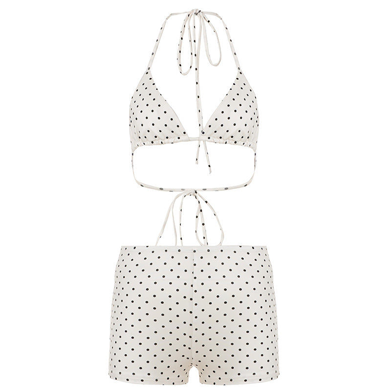 Damen Bikini-Set mit verstellbaren Trägern und Polka-Dots Drune