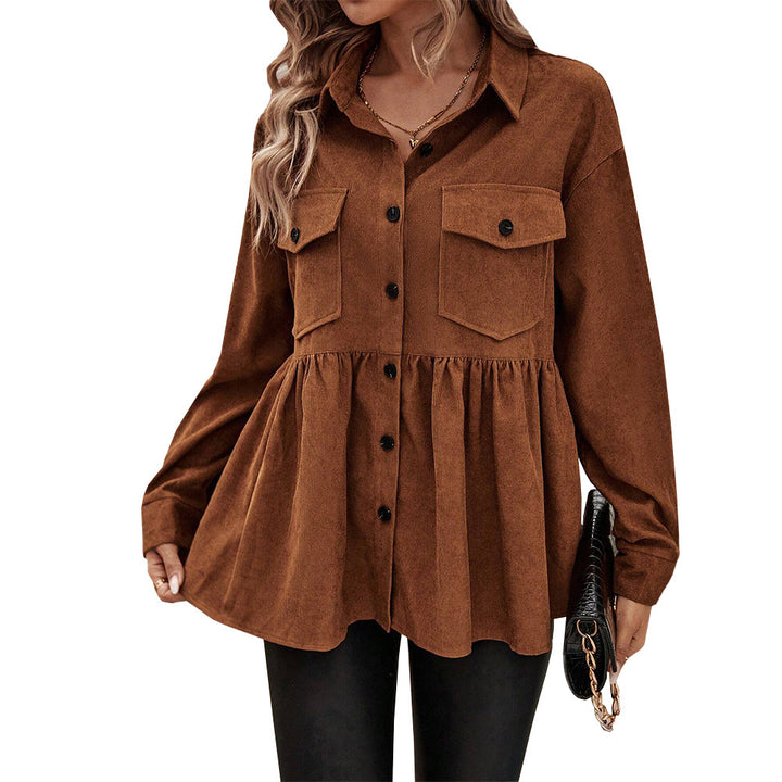 Damen Shirtkleid mit taillierter Passform und Knopfdetails Drune