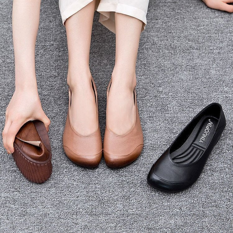 Damen klassische Ballerinas mit ergonomischem Fußbett und rutschfester Sohle Drune