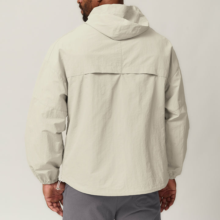 Herren Leichte Windjacke mit regulierbarem Kragen und seitlichen Reißverschlusstaschen Drune