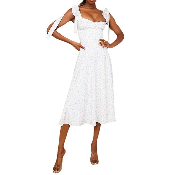 Damen Fließendes Maxikleid mit elegantem Herz-Ausschnitt und seitlichem Schlitz Drune