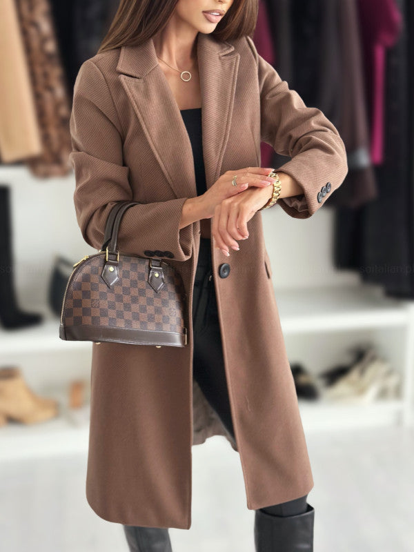 Damen Eleganter Damenmantel im modernen Nadelstreifen-Design Drune