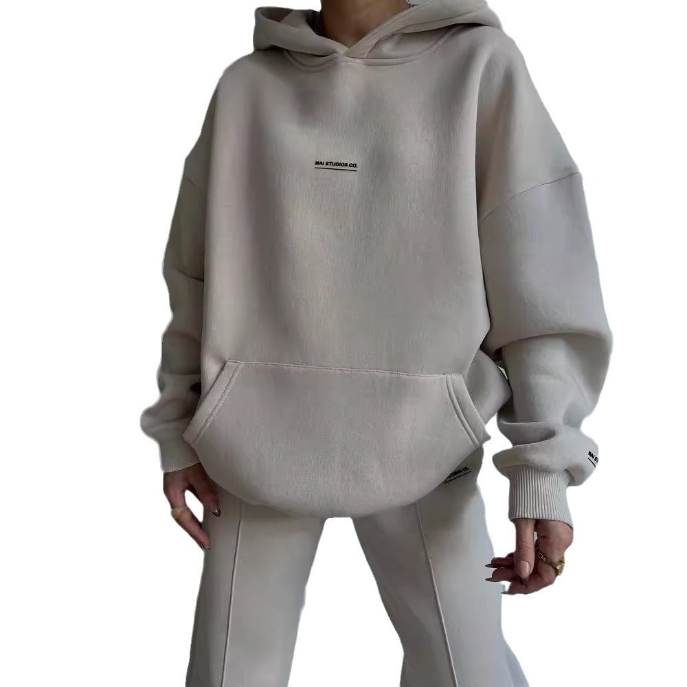 Damen lässiger oversized Kapuzenpullover mit praktischer Kängurutasche Drune