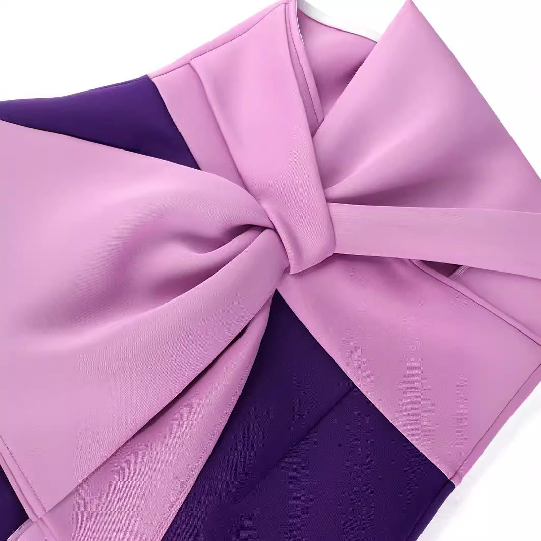 Damen figurbetontes Cocktailkleid mit schulterfreiem Design und Farbverlauf Drune