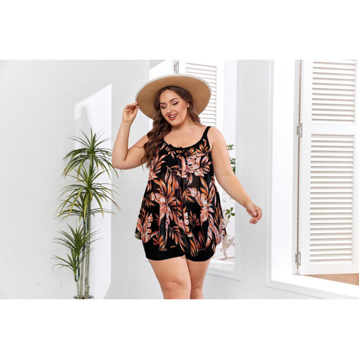 Damen Tankini-Set mit floralem Oberteil und figurbetonendem Unterteil Drune