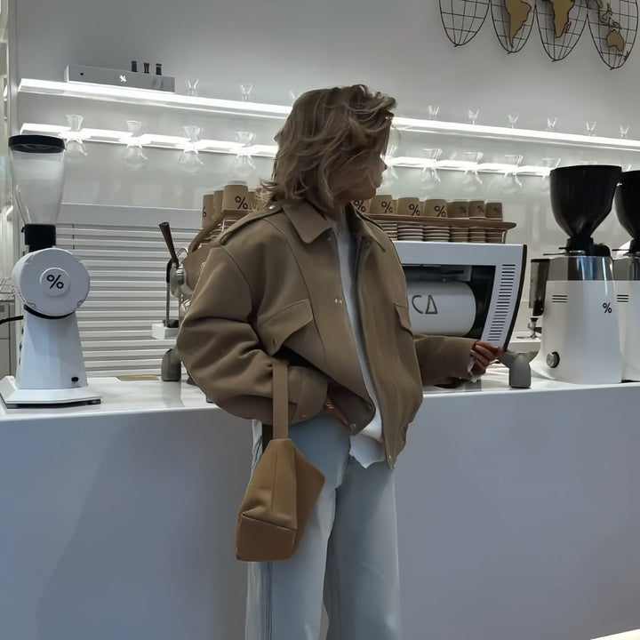 Damen Oversize Jacke mit funktionalen Taschen und weichem Futter Drune