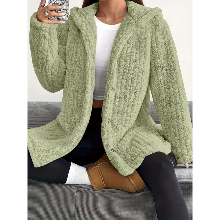 Damen Kuschelige Fleecejacke mit Kapuze Drune