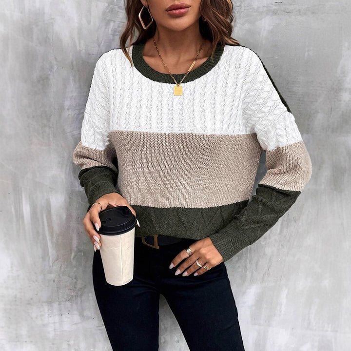 Damen Grobstrickpullover mit modischem Kabelmuster und lässigem Schnitt Drune
