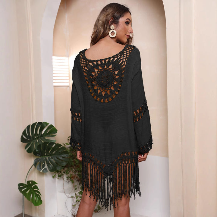 Damen Häkel-Strandkleid mit fransigen Details Drune