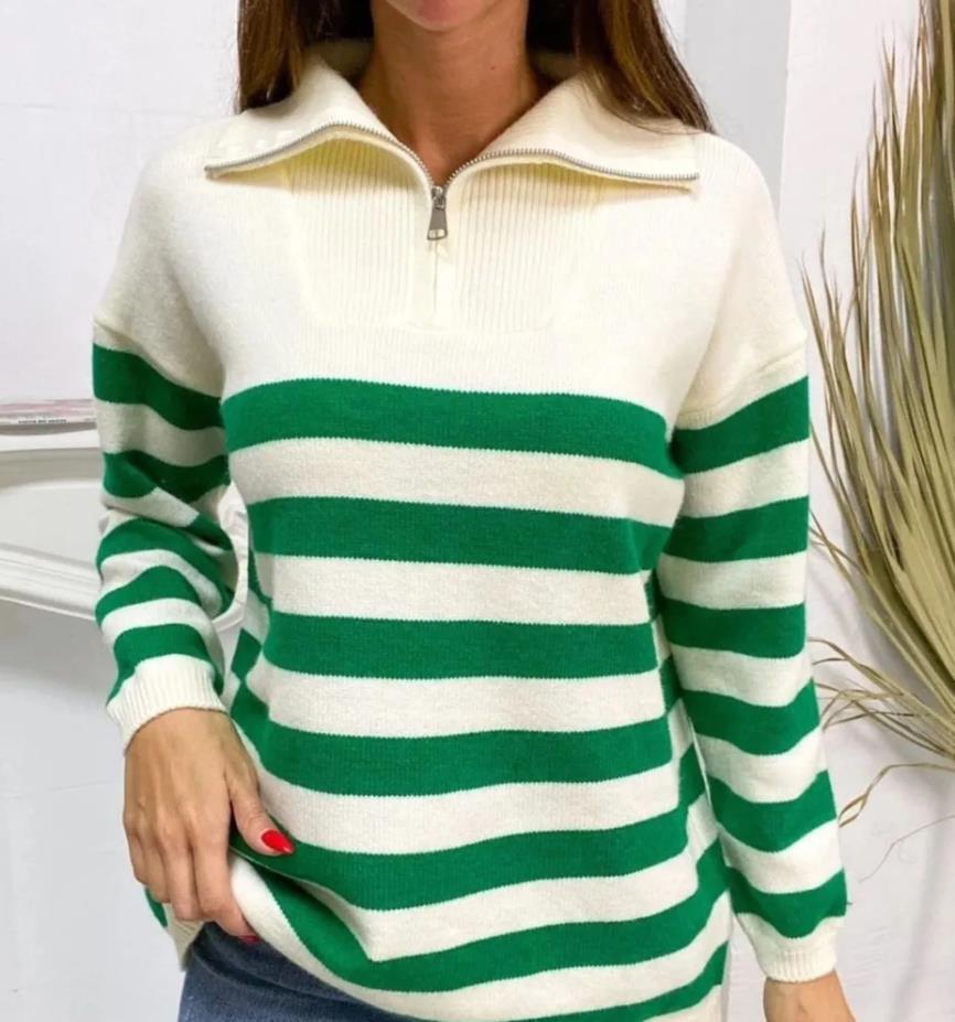 Damen Sweatshirt mit Stehkragen und Reißverschluss Drune