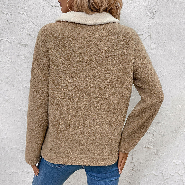 Damen Fleece-Pullover mit halbem Reißverschluss und Taschen Drune