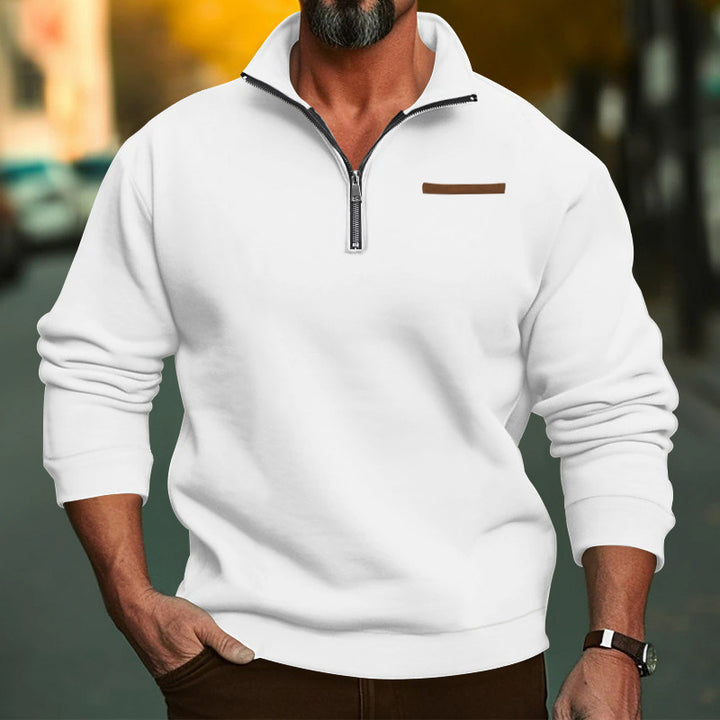 Herren sportlicher Pullover mit halbem Reißverschluss und hochwertigem Stoff Drune